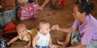 2,000 villagers displaced from fighting between Burma Army and RCSS/SSA Refugees at the KarngTong temple in Donglao town