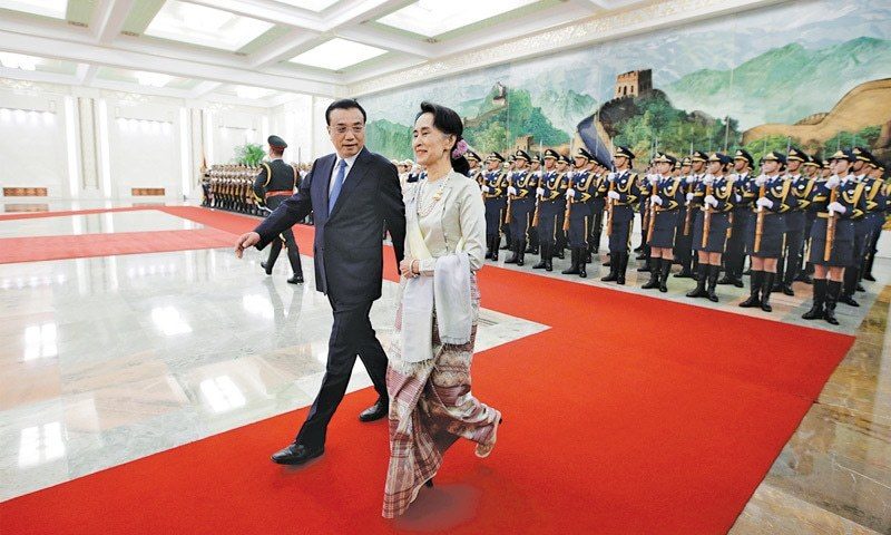 Aung sun kyi want to China