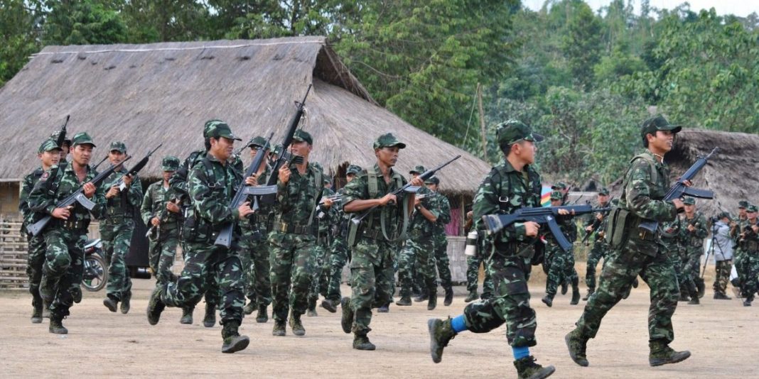 Cadres of NSCNK KYKL and PREPAK Ahead of a joint parage in Myanmars Taga Credit Rajeev Bhattacharyya 1 1200x600