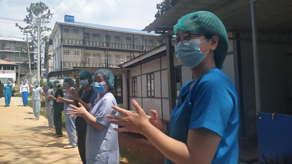 The 14th confirmed COVID 19 patient discharged from the Lashio public hospital on Saturday Photo Credit to Khun Zaw Oo 1 1