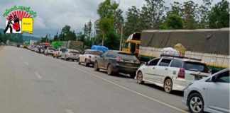 Civilians Trapped Between Fighting In Kutkai Township The Vehicles trapped in the middle of clashes between the combatants in Kutkai Township 2