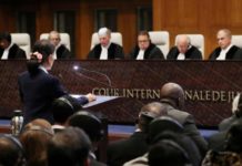 aung san suu kyi appears in court in case filed by gambia against myanmar alleging genocide against the rohingya population at the icj in the hague netherlands december 11 2019 reuters