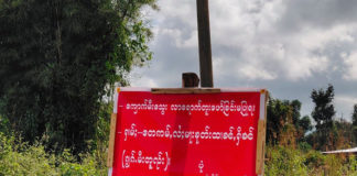 Coal Mining Company Pressures Villagers In Southern Shan State Lai Kha Hai Seng villagers against a coal mine