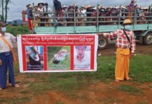 Photo by Kyautme Youth More than 10000 local people protested the Burma Army in Kyaukme northern Shan State on 10 July 2020