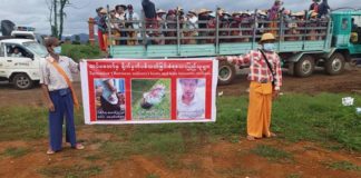 Villagers Demand Justice For Army’s Killing of Civilian Photo by Kyautme Youth More than 10000 local people protested the Burma Army in Kyaukme northern Shan State on 10 July 2020