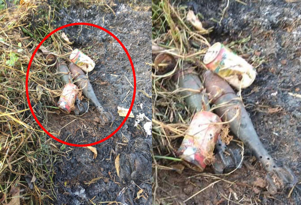 2 shrapnel shells in Pong Woe village
