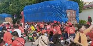 Hundreds of Burmese Migrants Arrested in China While Showing Support for NLD Burmese about 400 at Shweli China