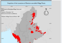 The locations of Election-cancelled Village Tracts