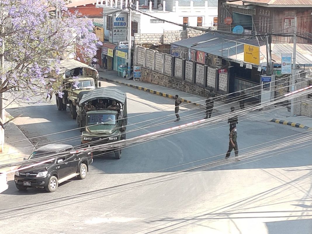 Military sent force to towndown Taunggyi 17 March 2021