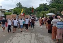 Protest Attacked With Explosions in Northern Shan State Namkham protest