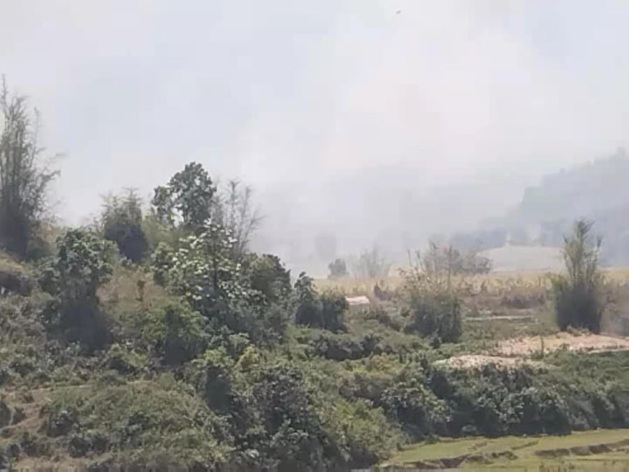 Burma Army and MNDAA Fighting Shelling Causes Fire In Muse District