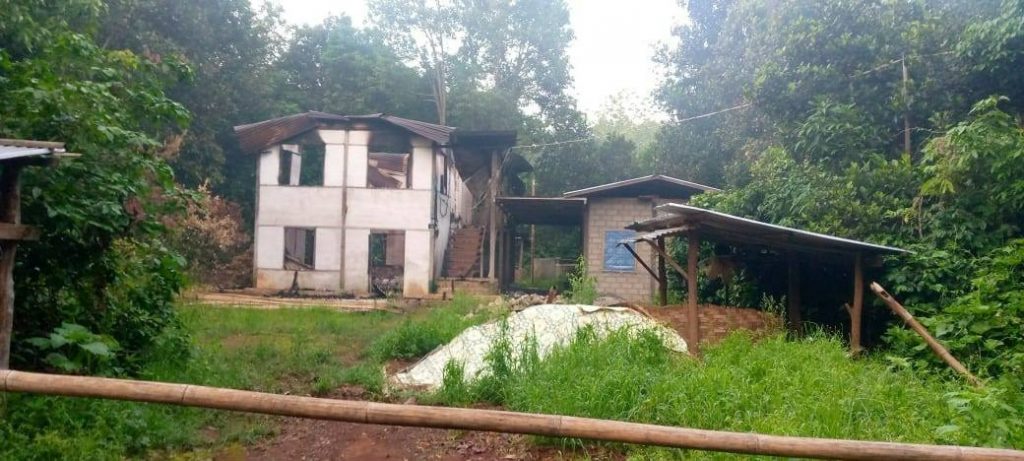 Civillian house was burned down by Burma Army