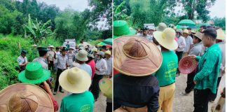 Hopang Farmers Protest Land Seizures Hopang people protest against local authority grabbing their farmland.