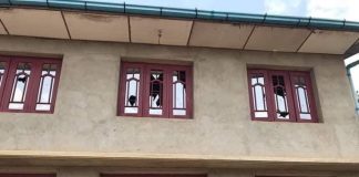 Shan Civilians Fear Returning To Village In Kyaukme Damaged and abandoned house in Kyaukme.