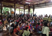 Regime Occupies Koong Sar, Preventing Villagers From Harvesting Paddy IDPs sheltering at a temple in Hsipaw Photo SHRF