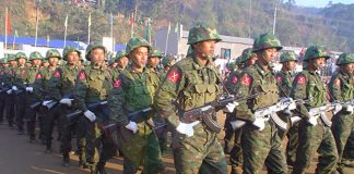 KACHIN CONFIRMS COLLABORATION WITH NUG: General Gun Maw convinced the revolution will succeed KIA troops Photo Kachin News Group