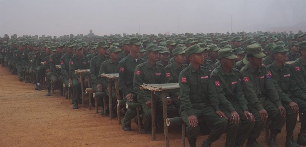 MNDAA troops at its Ethnic Nationalities Birgade 611