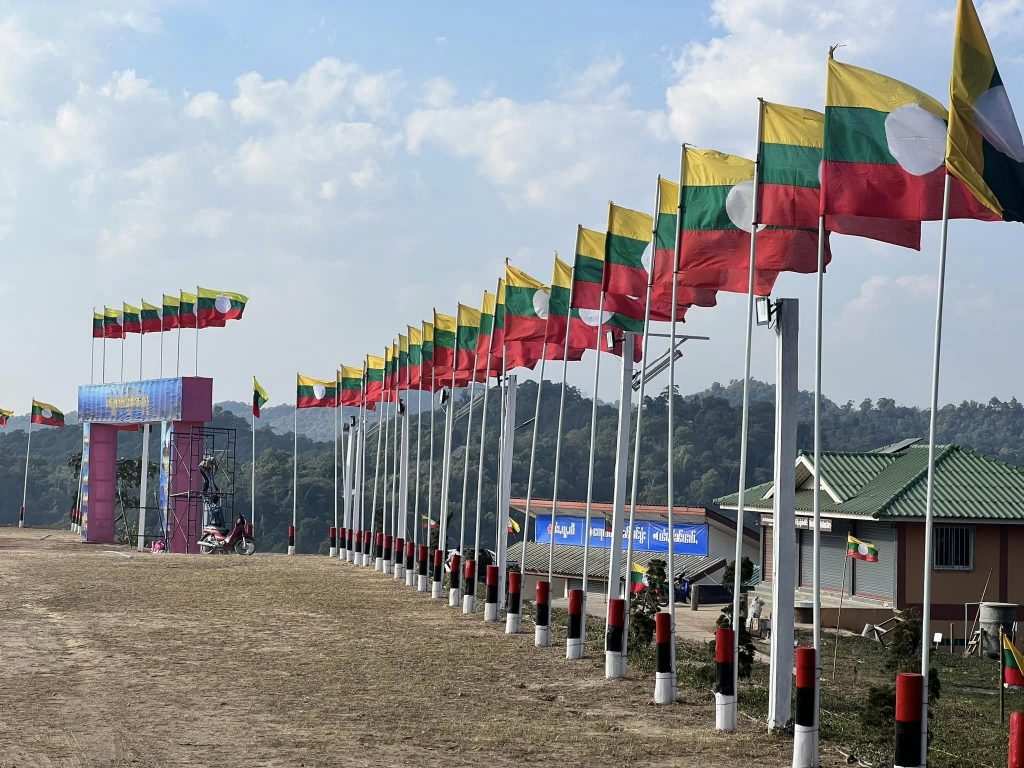 Shan State flag flying at the mountaintop of Loi Tai Leng