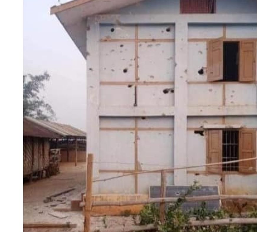 House damaged by shelling