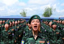 Thousands Displaced by Intensifying Clashes in Southern Shan State PNO PNA troops Photo CNI