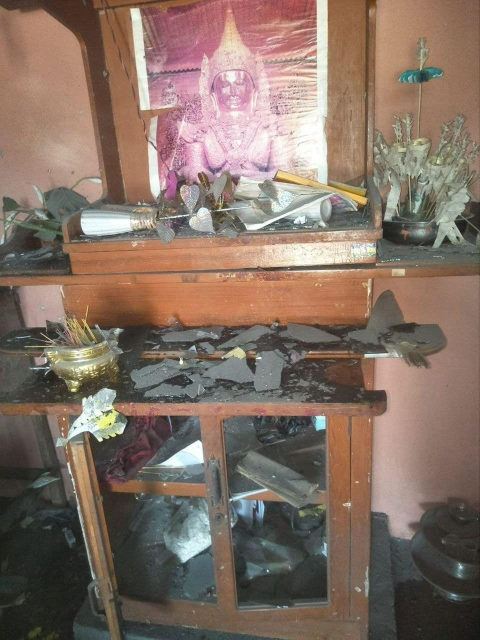 House damaged by jet fighter bombs