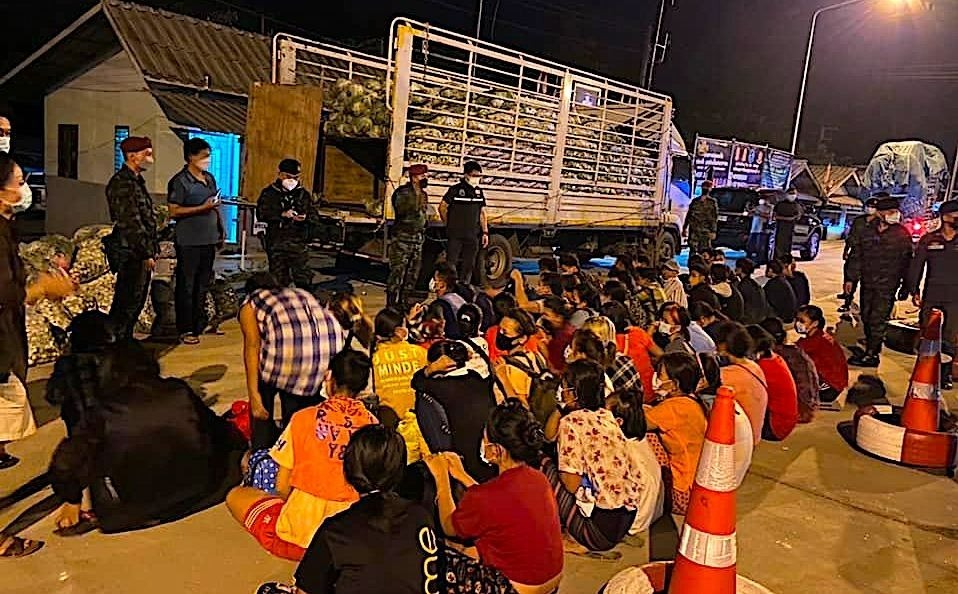 Migrant workers were arrested by Thai Immigration