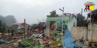 Resistance Seize Camps in Kyaukme Township and Mandalay Region House destroyed by fighting