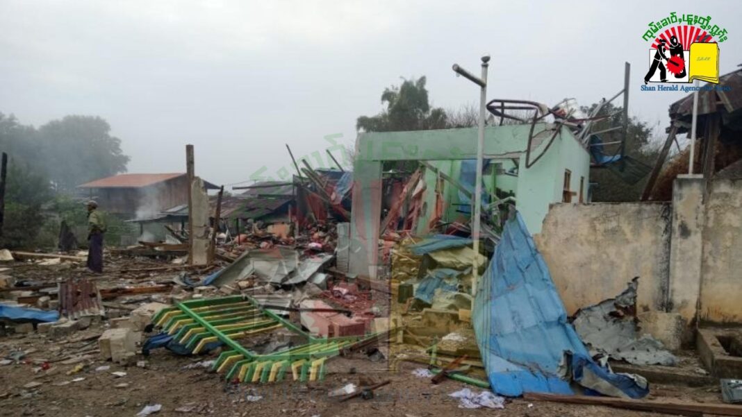 House destroyed by fighting