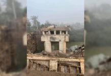 Vital Bridge Near Lashio Destroyed The broken bridge between Namtu and Lashio, northern Shan State