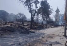 SAC Troops Kill 5 Civilians, Abduct 40 People in Mongmit Township Houses and buildings were destroyed by fighting in Mongmit township