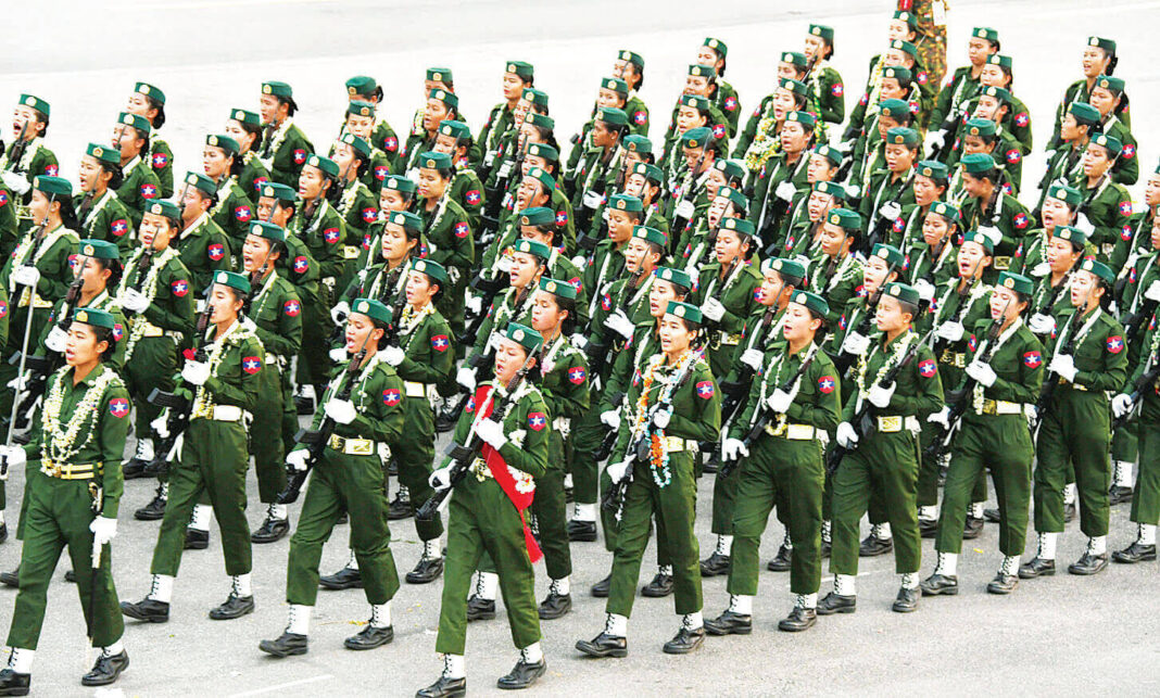 Female members of the Myanmar military regime Photo MOI
