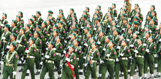 Junta Sends Youths for Military Training in Pyin Oo Lwin Female members of the Myanmar military regime Photo MOI