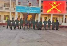 Junta and Pa-O PMF attack on Hopong–Mongpon road leaves two men wounded PNLA troops in front of General Aministration Office in Hsihseng township, southern Shan State