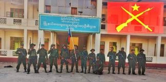 Junta and Pa-O PMF attack on Hopong–Mongpon road leaves two men wounded PNLA troops in front of General Aministration Office in Hsihseng township, southern Shan State