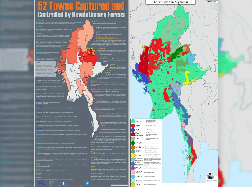 Map BNI Myanmar Peace Monitor & Map Thomas van Linge