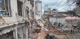 Junta Conducts Nighttime Bombing in Laukkai, Inflicting Extensive Damage Damaged building in Laukkai Photo The Kokang