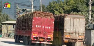 China Continues to Ban Exports to Three Brotherhood Areas The trucks at the Myanmar China border