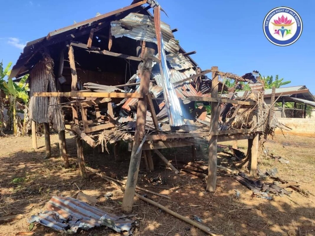 House destroyed by local militia group