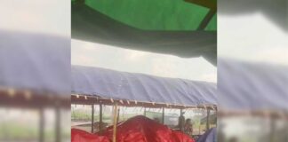 Displaced Earthquake Survivors Hit Again as Winds Destroy Shelters in Inle Temporary shelters