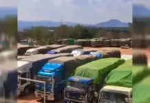 Military Cracks Down on Trucks from Eastern Shan State in Hopong Trucks transporting goods