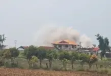 Civilian Killed by Sniper Near Monastery Shelter in War-Torn Shan State A war torn scene from Shan State