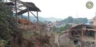 Myanmar Military Airstrikes Hit Civilian Areas in Northern Shan State Following Peace Talks with TNLA Damaged buildings
