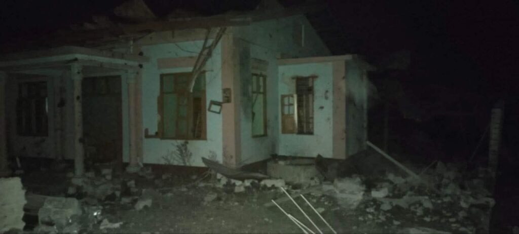 Damaged house in Mongkut