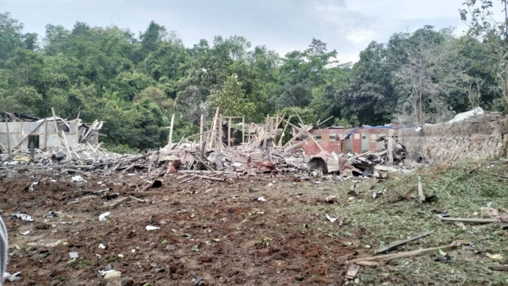 Devastation affected by an airstrike