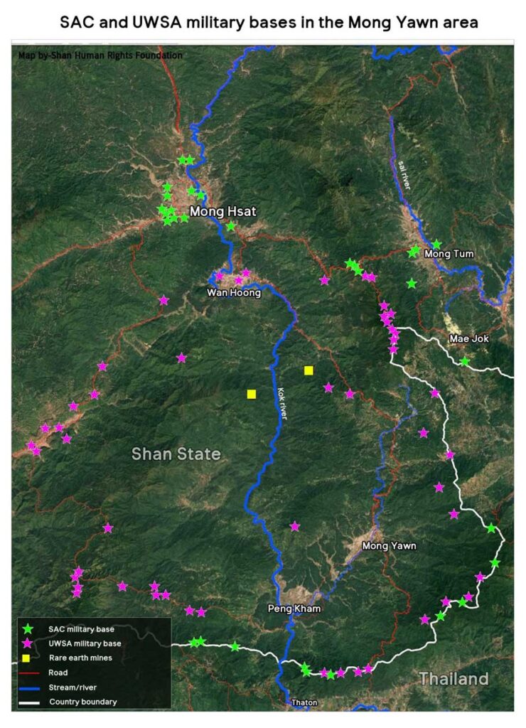 SAC and UWSA bases in the areas Map SHRF