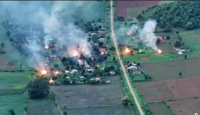 Village burned to the ground amid escalating conflict in the region