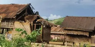 Drone Strike Claims Lives of Displaced Mother and Daughter in Nawnghkio as Junta Escalates Attacks Damaged houses at Gokteik area