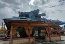 Junta Airstrike Injures Five in TNLA-Held Kyaukme Town Damaged religious building