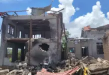 Junta Airstrikes Kill Civilians, Hit Monasteries in Kyaukme A residential building in Kyaukme left in ruins after an airstrike on August 25