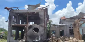 Junta Airstrikes Kill Civilians, Hit Monasteries in Kyaukme A residential building in Kyaukme left in ruins after an airstrike on August 25